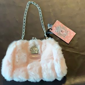 My Flat in London Pink Fur Clutch